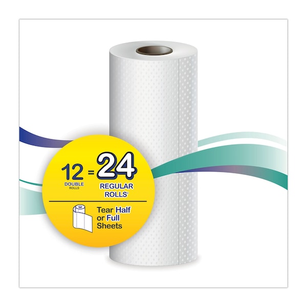 Windsoft Perforated Roll Paper Towels, 2 Ply, 2 Sheets, 55 ft, White, 12 PK - 418231
