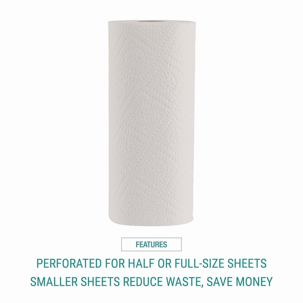 Windsoft Perforated Roll Paper Towels, 2 Ply, 2 Sheets, 55 ft, White, 12 PK - 418231