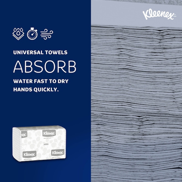 Kimberly-Clark Professional Multifold Paper Towels, 1-Ply, 9.2" x 9.4" sheets, White, (150 Sheets/Pack, 8 Packs/Case) - 02046