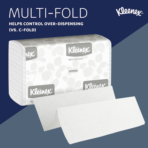 Kimberly-Clark Professional Multifold Paper Towels, 1-Ply, 9.2" x 9.4" sheets, White, (150 Sheets/Pack, 8 Packs/Case) - 02046