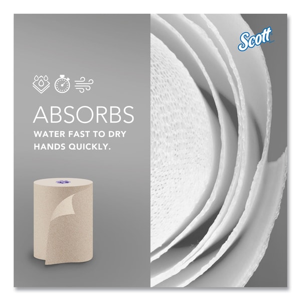 Scott Scott Essential Hardwound Paper Towels, 1 Ply, Continuous Roll Sheets, 700 ft, Brown, 6 PK - 54038