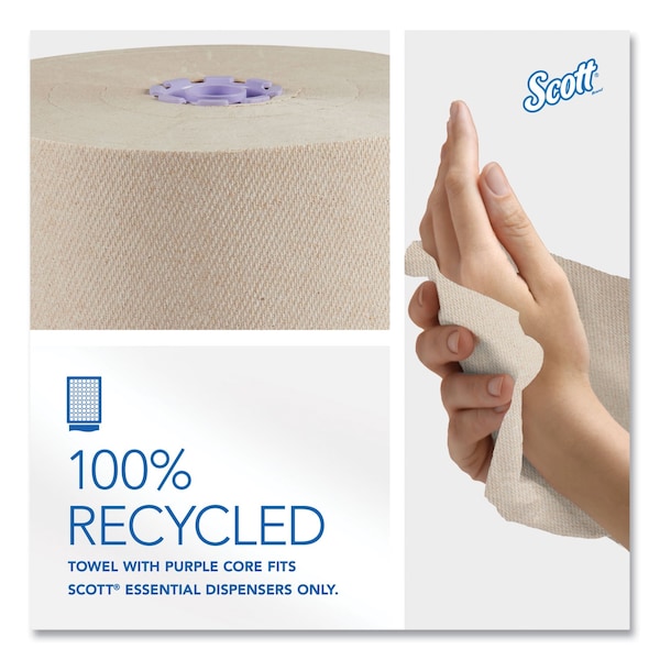 Scott Scott Essential Hardwound Paper Towels, 1 Ply, Continuous Roll Sheets, 700 ft, Brown, 6 PK - 54038