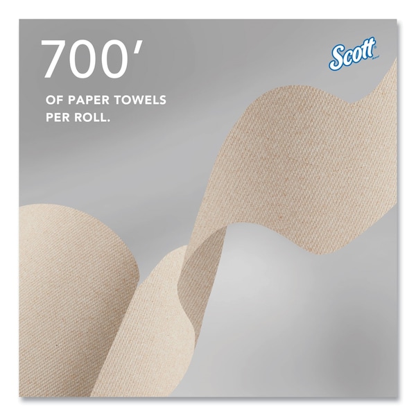 Scott Scott Essential Hardwound Paper Towels, 1 Ply, Continuous Roll Sheets, 700 ft, Brown, 6 PK - 54038