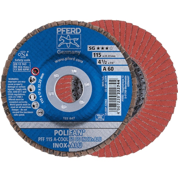Disco de láminas POLIFAN - Plano SG Aluminio Óxido 60G - 62362-PFERD