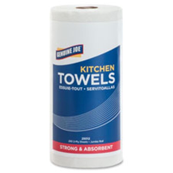 Genuine Joe 250-Sheet Perforated Roll Towels, 12 Per Carton - GE464497