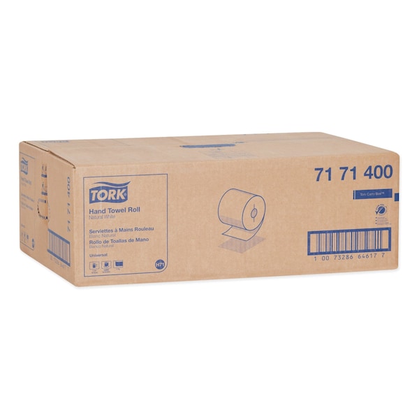 Tork Universal Hand Towel Roll, Notched, 1-Ply, 7.5 x 10, Natural White, 960/Roll, 6PK - 7171400