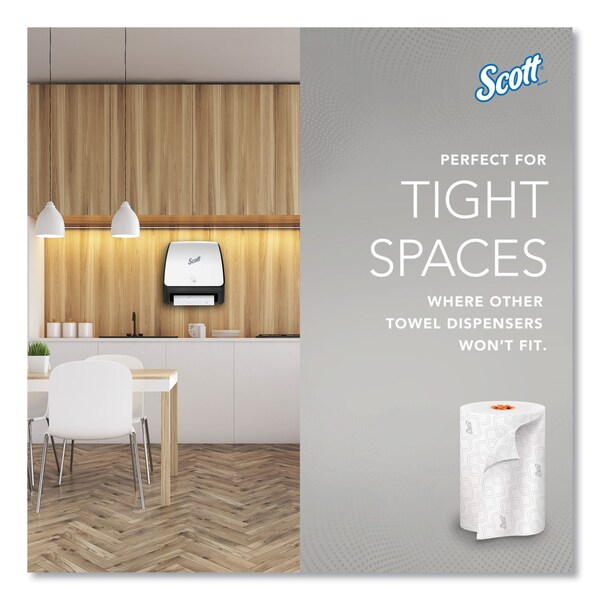 Scott Slimroll Towels, 1-Ply, 8 in. x 580 ft, White/Orange Core, 6 Roll/Carton, 6PK - 47035