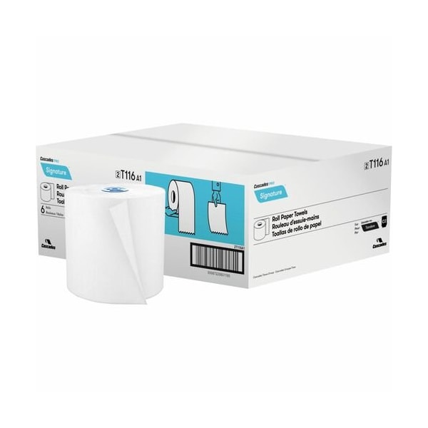 Cascades Paper Towels, f/Tandem, 1-Ply, 775ft , WE, 6PK - CSDT116