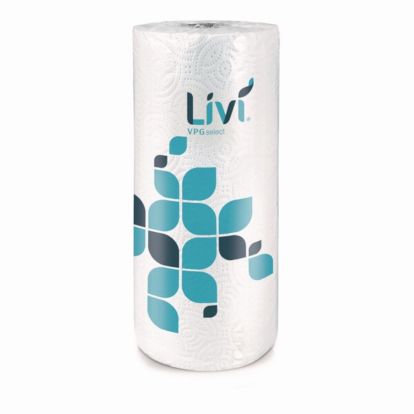 Livi Vpg Select Kitchen Roll Towel, 2-Ply, 10.98 x, 9.98, White, 30 Rolls/Carton, 30PK - 41504