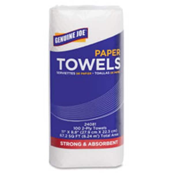Genuine Joe Paper Towels Roll, 2-Ply, 100 Sheets-Roll, 11 in. x 9 in., 24RL-CT, WE - GE463998