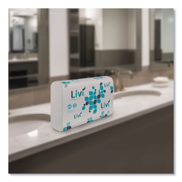 Livi Vpg Select Multifold Towel, 1-Ply, 9.45 x 10.55, White, 220 Sheets/Pack, 10 Packs/Carton, 2200PK - 50861