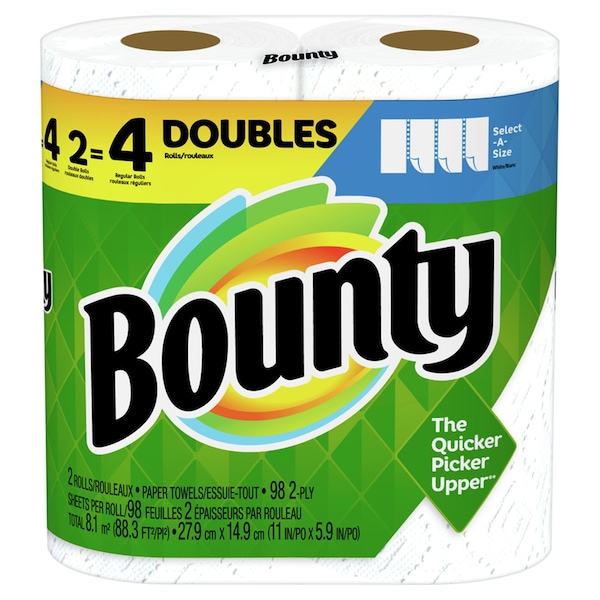 Bounty Bounty Select-A-Size Paper Towels, 2 Ply, White, 2 PK - 66659