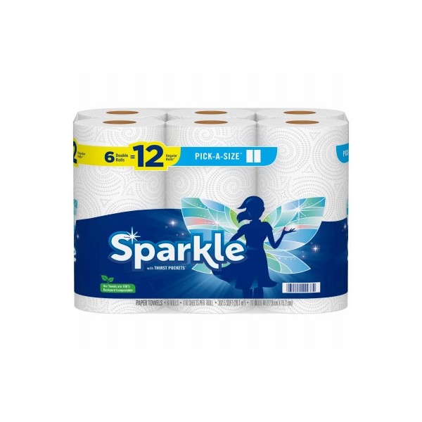 Georgia Pacificrporation Sparkle Paper Towels, 2 Ply, 116 Sheets, White - 22238