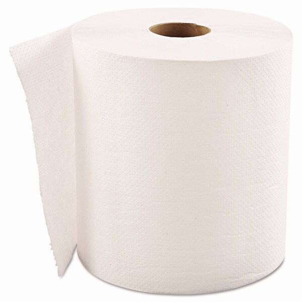 Gen Hardwound Paper Towels, 1 Ply, Continuous Roll Sheets, 600 ft, White, 12 PK - GENHWTWHI