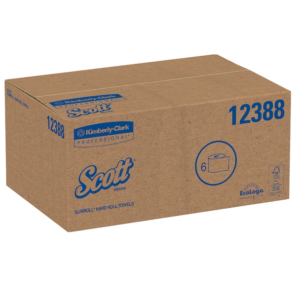 Kimberly-Clark Professional Control Hardwound Paper Towels, Continuous Roll Sheets, 580 ft., White, 6 PK - 12388