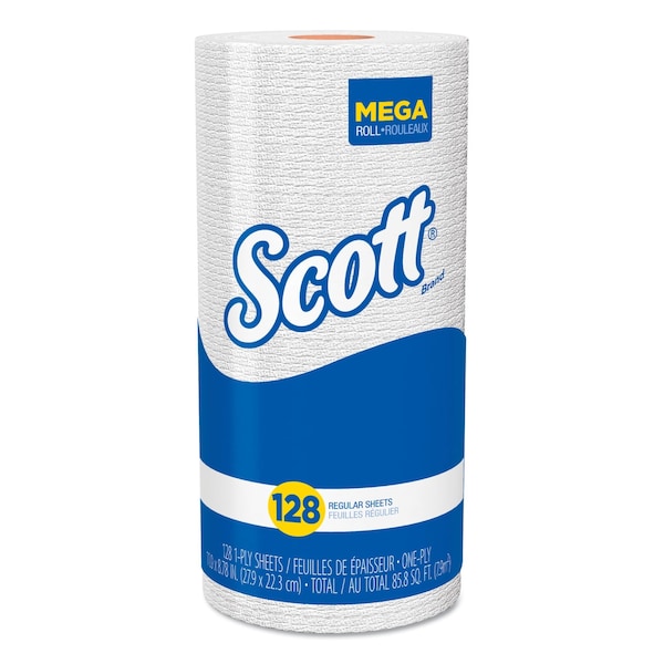 Scott Scott Perforated Roll Paper Towels, 1 Ply, 128 Sheets, White, 20 PK - 41482