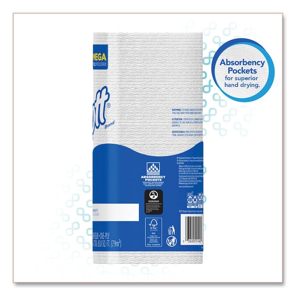 Scott Scott Perforated Roll Paper Towels, 1 Ply, 128 Sheets, White, 20 PK - 41482