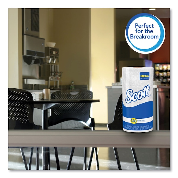 Scott Scott Perforated Roll Paper Towels, 1 Ply, 128 Sheets, White, 20 PK - 41482