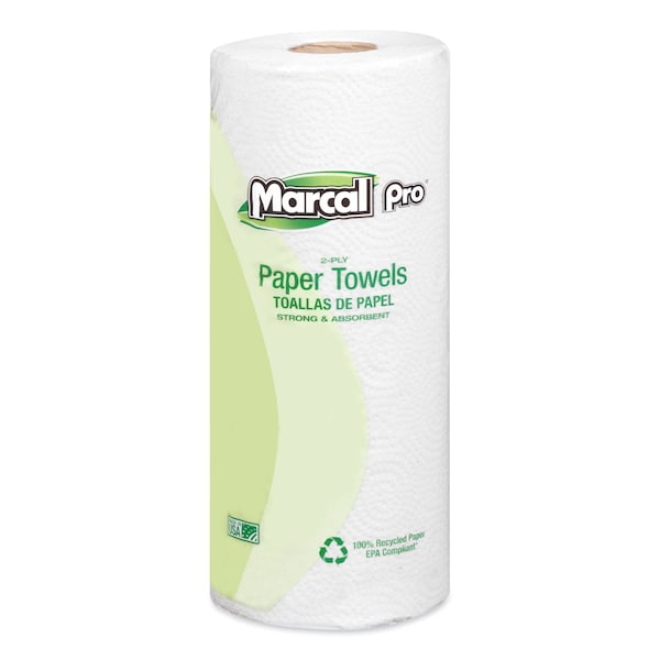 Marcal Pro Perforated Roll Paper Towels, 2 Ply, 70 Sheets, 52.5 ft, White, 15 PK - MAC 610
