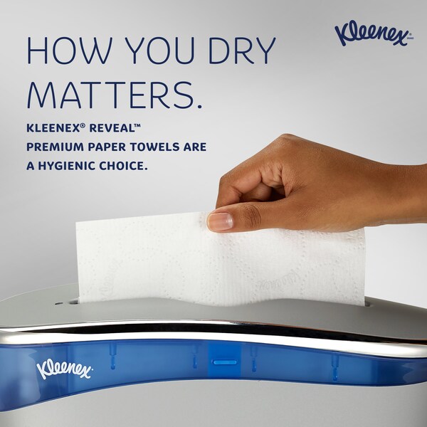 Kimberly-Clark Professional Reveal Multifold Paper Towels for Kleenex Reveal Countertop Dispenser, 150 Sheets/Pack, 16 Packs - 46321