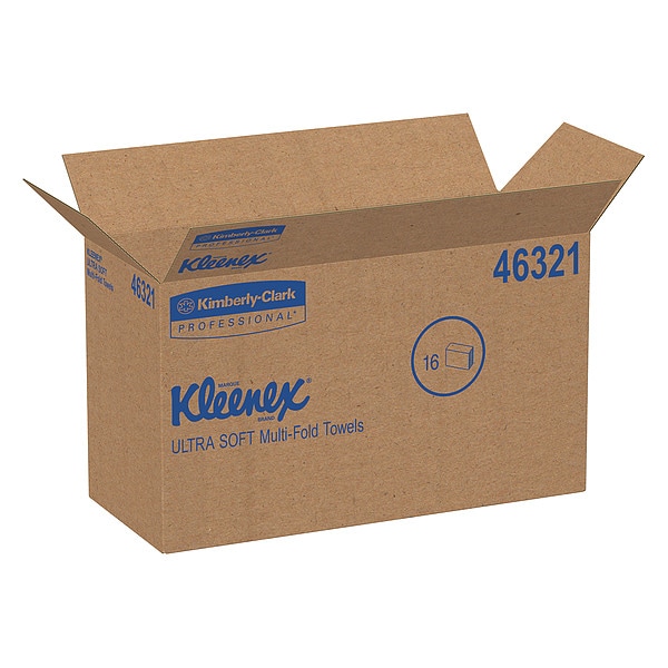 Kimberly-Clark Professional Reveal Multifold Paper Towels for Kleenex Reveal Countertop Dispenser, 150 Sheets/Pack, 16 Packs - 46321