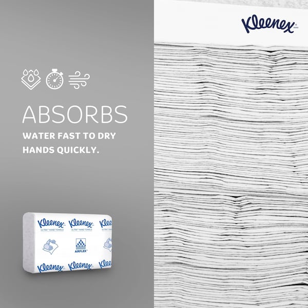 Kimberly-Clark Professional Reveal Multifold Paper Towels for Kleenex Reveal Countertop Dispenser, 150 Sheets/Pack, 16 Packs - 46321