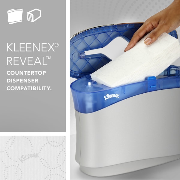 Kimberly-Clark Professional Reveal Multifold Paper Towels for Kleenex Reveal Countertop Dispenser, 150 Sheets/Pack, 16 Packs - 46321