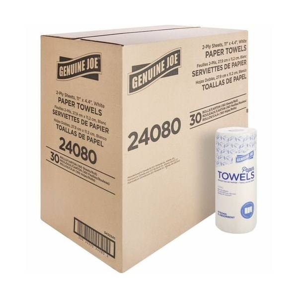 Geniune Joe TOWEL, ROLL, HSHOLD, 80SH, WE, 30PK - GJO24080