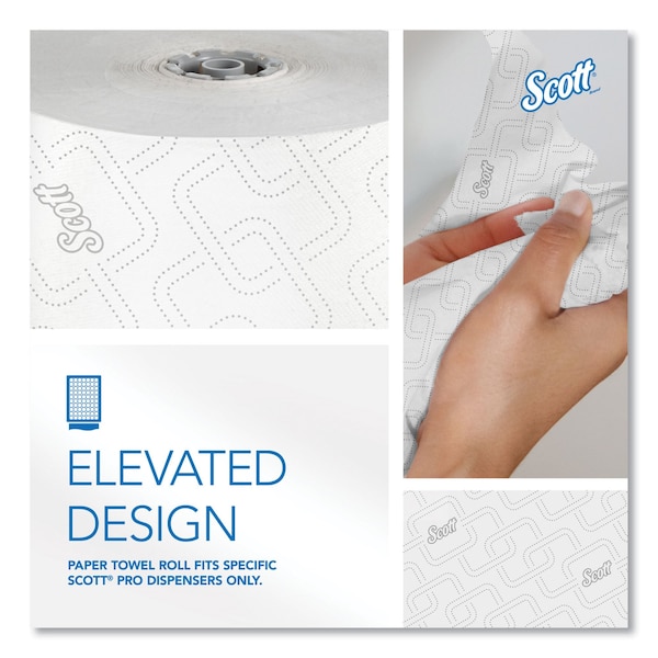 Scott Pro Hard Roll Paper Towels w/ Elevated Design for Pro Dispenser, Gray Core Only, 1-Ply, 1,150 ft, 6PK - 25703