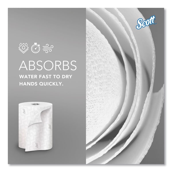 Scott Pro Hard Roll Paper Towels w/ Elevated Design for Pro Dispenser, Gray Core Only, 1-Ply, 1,150 ft, 6PK - 25703