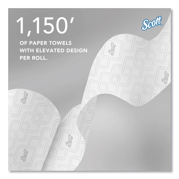 Scott Pro Hard Roll Paper Towels w/ Elevated Design for Pro Dispenser, Gray Core Only, 1-Ply, 1,150 ft, 6PK - 25703