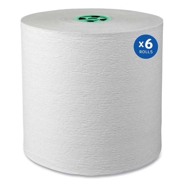 Kleenex Hard Roll Paper Towels w/ Premium Absorbency Pockets, Green Core, 1-Ply, 7.5 in.x700 ft, White, 6PK - 25630