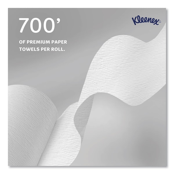 Kleenex Hard Roll Paper Towels w/ Premium Absorbency Pockets, Green Core, 1-Ply, 7.5 in.x700 ft, White, 6PK - 25630