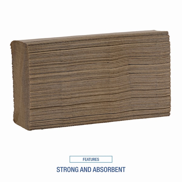 Boardwalk Multifold Paper Towel, 1 Ply, 250 Sheets, 9.45", Natural, 16 PK - B6202