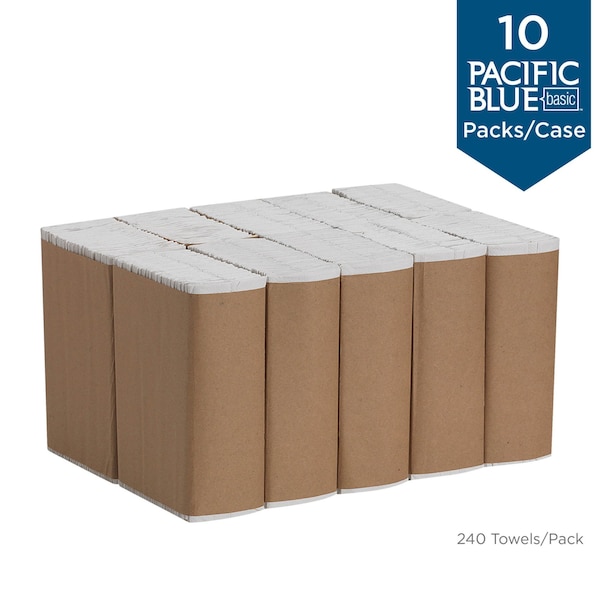 Georgia-Pacific Pacific Blue Select C-Fold Paper Towels, 1 Ply, 240 Sheets, White, 10 PK - 20603