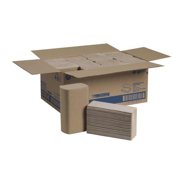 Georgia-Pacific Pacific Blue Basic Multifold Paper Towels, 1 Ply, 250 Sheets, Brown, 16 PK - 23304