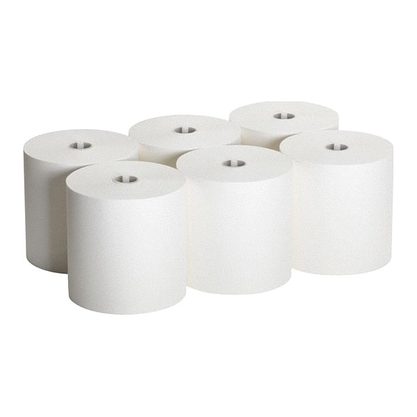 Georgia-Pacific Sofpull Hardwound Paper Towels, 1 Ply, Continuous Roll Sheets, 1000 ft, White, 6 PK - 26470