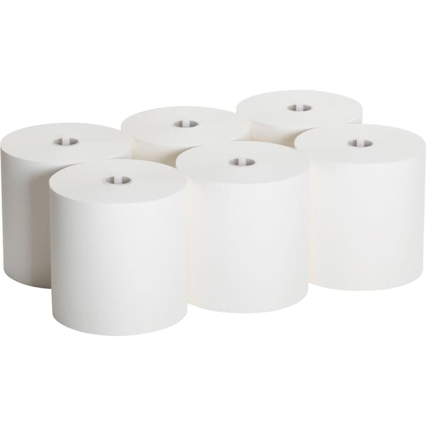 Georgia-Pacific Sofpull Hardwound Paper Towels, 1 Ply, Continuous Roll Sheets, 1000 ft, White, 6 PK - 26470