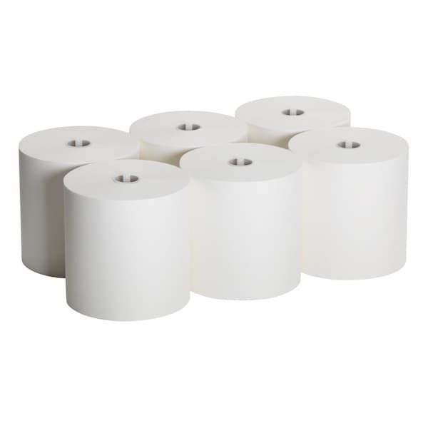 Georgia-Pacific Sofpull Hardwound Paper Towels, 1 Ply, Continuous Roll Sheets, 1000 ft, White, 6 PK - 26470
