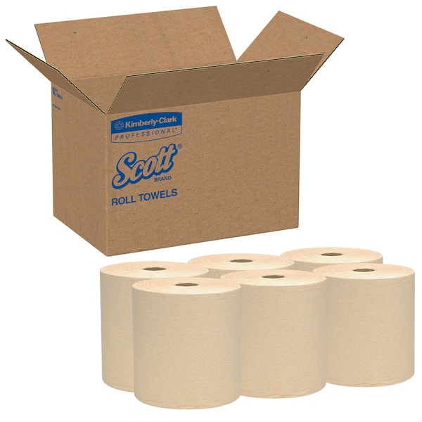 Kimberly-Clark Professional Essential Perforated Roll Paper Towels, 1 Ply, Continuous Roll Sheets, 800 ft, Natural, 12 PK - 04142