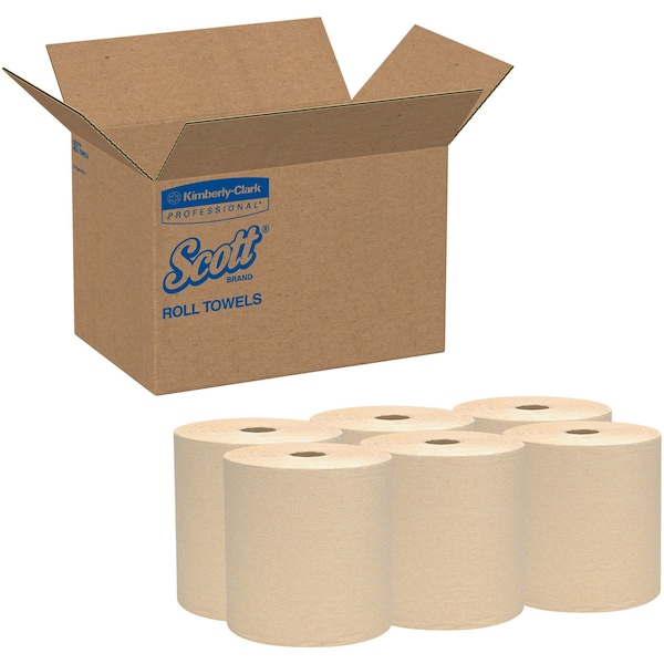 Kimberly-Clark Professional Essential Perforated Roll Paper Towels, 1 Ply, Continuous Roll Sheets, 800 ft, Natural, 12 PK - 04142