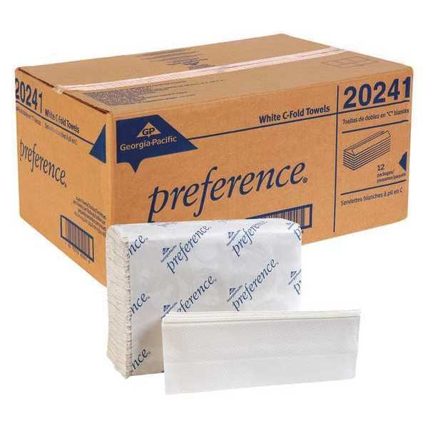 Georgia-Pacific Pacific Blue Select C-Fold Paper Towels, 1 Ply, 200 Sheets, White, 12 PK - 20241