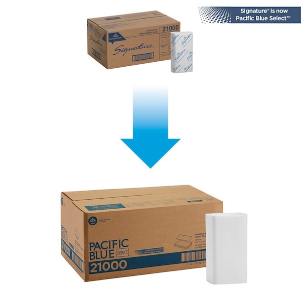 Pacific Blue Select Pacific Blue Select Multifold Paper Towels, 2 Ply, 125 Sheets, White, 16 PK - GPC21000