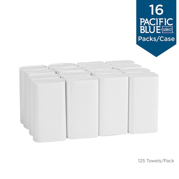 Pacific Blue Select Pacific Blue Select Multifold Paper Towels, 2 Ply, 125 Sheets, White, 16 PK - GPC21000