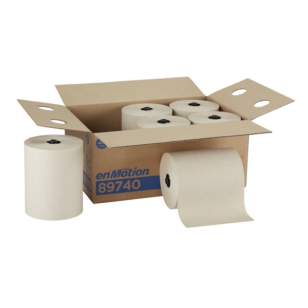 Georgia-Pacific enMotion Hardwound Paper Towels, 1 Ply, Continuous Roll Sheets, 550 ft, Brown, 6 PK - 89740
