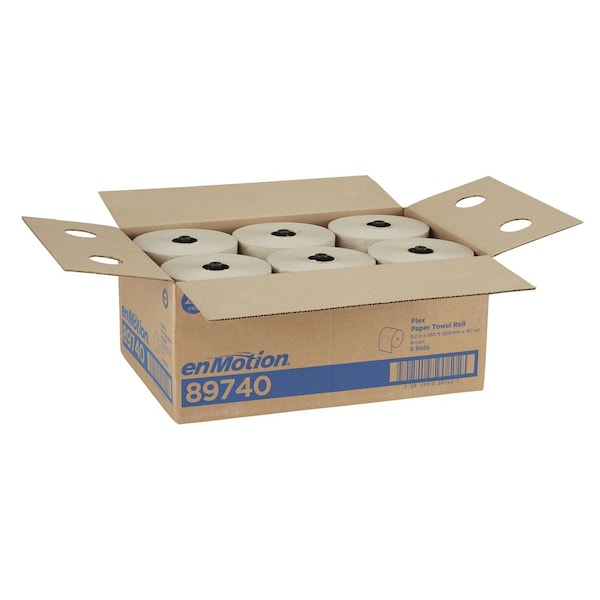 Georgia-Pacific enMotion Hardwound Paper Towels, 1 Ply, Continuous Roll Sheets, 550 ft, Brown, 6 PK - 89740