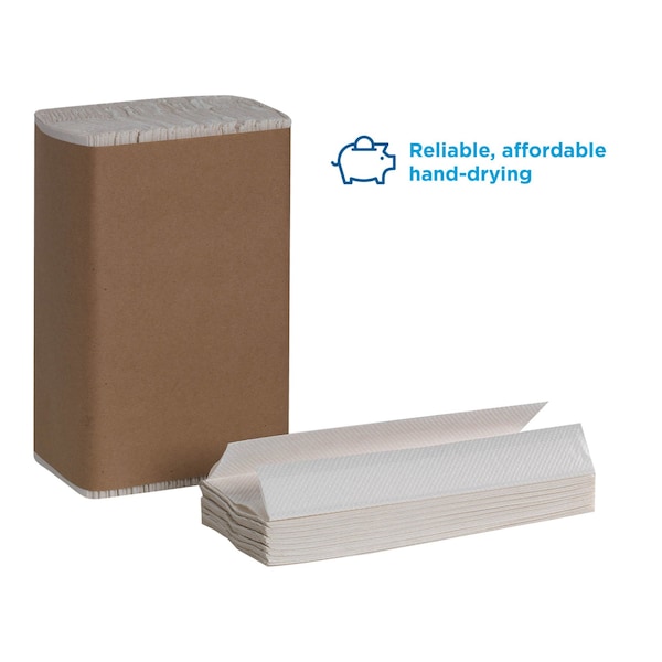 Georgia-Pacific Pacific Blue Basic C-Fold Paper Towels, 1 Ply, 240 Sheets, White, 10 PK - 25190