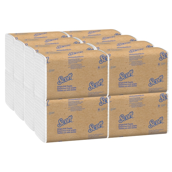 Kimberly-Clark Professional Essential Single Fold Paper Towel, 1 Ply, 250 Sheets, White, 16 PK - 1700