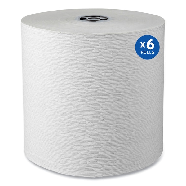 Kleenex Hard Roll Paper Towels w/ Premium Absorbency Pockets, Gray Core, 1-Ply, 7.5 in.x700 ft, White, 6PK - 25639