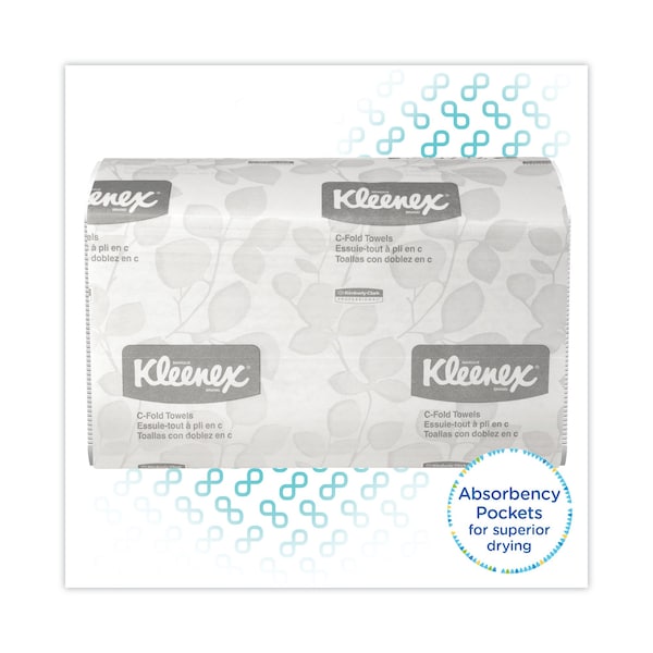Kleenex Kleenex C-Fold Paper Towels, 1 Ply, 150 Sheets, White, 16 PK - 1500